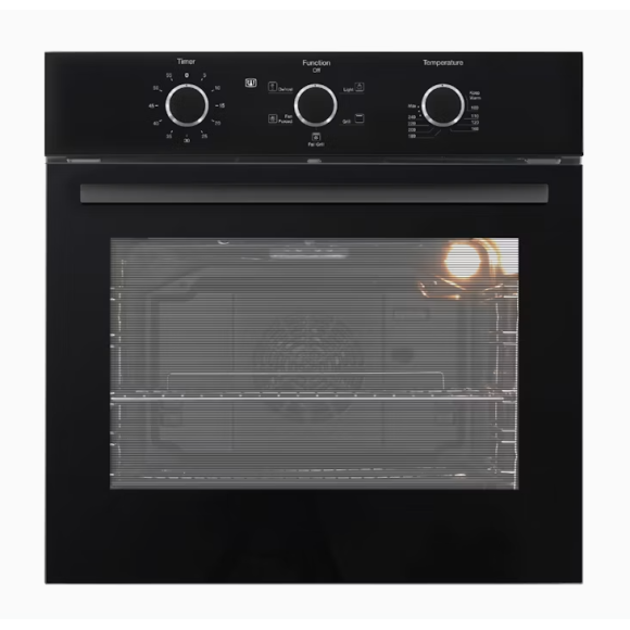 EMRENT65EN 3 60cm Black Glass Electric Fan Forced Oven 